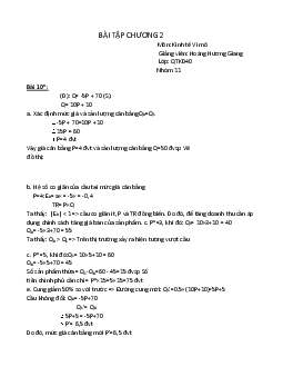 Bài tập chương 2 kinh tế vi mô