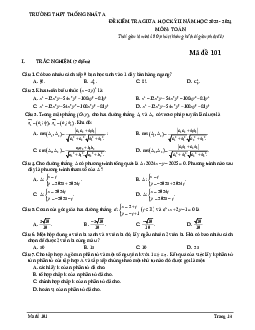 Đề thi giữa kì 2 Toán 10 năm 2023 – 2024 trường THPT Thống Nhất A – Đồng Nai