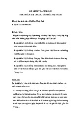 Đề kiểm tra tự luận học phần: đại cương văn hóa Việt Nam | Trường đại học Mở Hà Nội