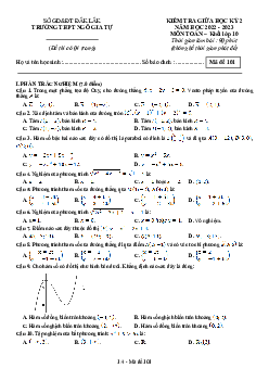 Đề giữa học kỳ 2 Toán 10 năm 2022 – 2023 trường THPT Ngô Gia Tự – Đắk Lắk