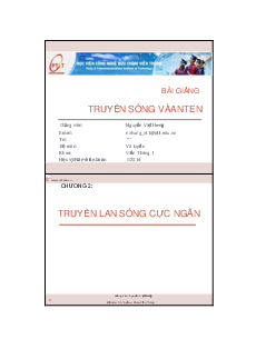 Slide bài giảng môn Truyền sóng và anten nội dung chương 2: Truyền lan sóng cực ngắn