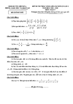 Đề thi thử HSG lần 2 Toán 7 năm 2022 – 2023 phòng GD&ĐT Hiệp Hòa – Bắc Giang