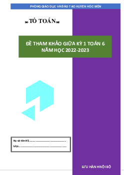 Đề tham khảo giữa kỳ 1 Toán 6 năm 2022 – 2023 phòng GD&ĐT Hóc Môn – TP HCM