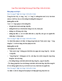 Soạn Thực hành tiếng Việt trang 47 | Ngữ Văn 6 Kết nối tri thức Tập 1