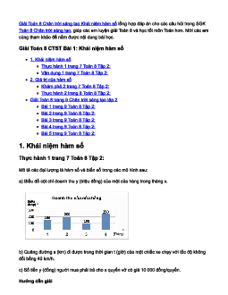 Toán 8 Bài 1: Khái niệm hàm số