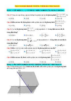 Top 25 câu trắc nghiệm hệ bất phương trình bậc nhất hai ẩn theo dạng( giải chi tiết)