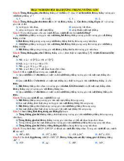 TOP 30 câu trắc nghiệm bài hai đường thẳng vuông góc mức thông hiểu (giải chi tiết)