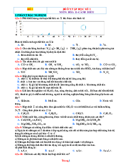 Đề thi học kì 1 Hóa 11 Cánh Diều - Đề 2 (Có đáp án)