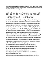 Trình bày bối cảnh lịch sử hình thành tư tưởng Hồ Chí Minh | Môn tư tưởng Hồ Chí Minh