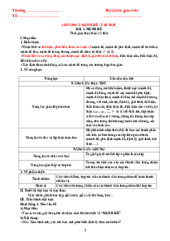 Giáo án Toán 10 sách Chân trời sáng tạo (Học kì 1)