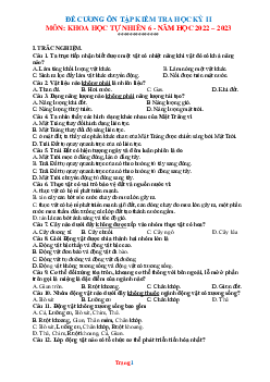 Đề cương ôn tập học kỳ 2 KHTN 6 năm học 2022-2023