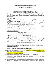 Hợp đồng thế chấp tài sản môn Những vấn đề chung của hợp đồng | Trường Đại học Luật Hà Nội