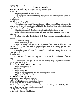 Giáo án Công nghệ 8 Ôn tập chủ đề 2 | Cánh diều