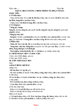 Giáo Án Toán 6: Đoạn thẳng trung điểm của đoạn thẳng