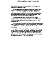 Hướng Dẫn Trình Bày Văn Bản Chất Lượng - CÁCH BÀY VĂN BẢN