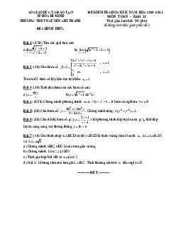 Đề thi HK2 Toán 11 năm 2020 – 2021 trường THPT Nguyễn Chí Thanh – TP HCM