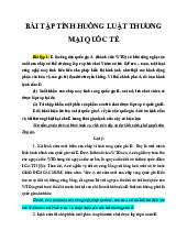 Bài Tập Tình Huống Luật Thương Mại Quốc Tế | Đại học Kinh Tế Quốc Dân