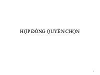 Bài giảng Chương 4 - Hợp đồng quyền chọn môn Thị trường tài chính | Trường Đại học Tài chính - Ngân hàng Hà Nội