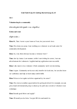 Tiếng Anh 10 Unit 4: Getting Started - Kết Nối Tri Thức