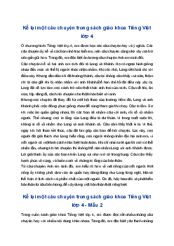 Kể lại một câu chuyện mà em đã đọc trong sách giáo khoa Tiếng Việt | Tập làm văn 4