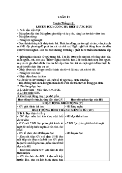 Giáo án buổi 2 Tiếng Việt 2 sách Cánh diều | Tuần 14