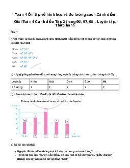 Giải Toán lớp 4 Bài 95: Ôn tập về một số yếu tố thống kê và xác suất | Cánh diều
