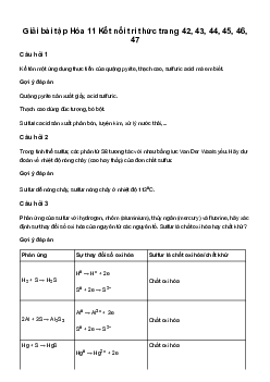 Hóa Học lớp 11 Bài 7: Sulfur và sulfur dioxide sách Kết Nối Tri Thức
