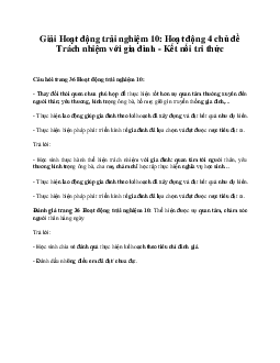 Giải Hoạt động trải nghiệm 10: Hoạt động 4 chủ đề 5 Kết Nối Tri Thức