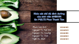 Tài liệu về Khảo sát chế độ dinh dưỡng cho sinh viên | Đai học Bách Khoa Hà Nội