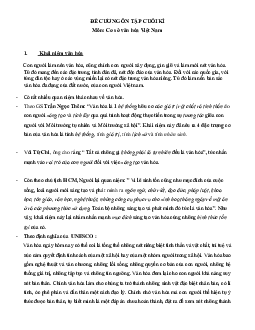 Đề cương ôn tập cuối kì môn Cơ sở văn hóa Việt Nam | Đại học Công Đoàn