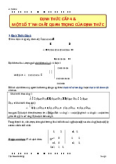 Lý thuyết định thức cáp 4 và một số tính quan trọng của định thức | Môn toán cao cấp