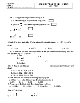 Đề thi học kì 1 lớp 5 môn Toán - Đề 4