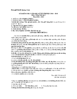 Đề kiểm tra cuối học kì 2 môn Tiếng Việt lớp 5 phòng GD&ĐT tỉnh Quảng Ninh năm 2014 - 2015