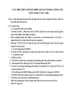 Đề cương Lịch sử đảng | Học viện Thanh thiếu niên Việt Nam