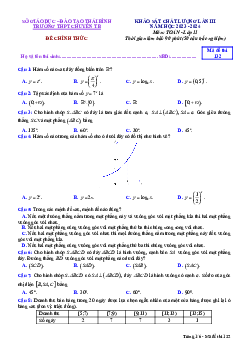 Đề khảo sát lần 3 Toán 11 năm 2023 – 2024 trường THPT chuyên Thái Bình