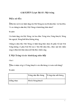 Giải KHTN Lớp 6 Bài 53: Mặt trăng | Kết nối tri thức