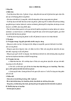 Bài 17: Phenol | Giáo án Hóa 11 Chân trời sáng tạo