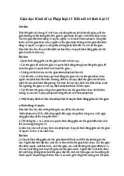 Giải SGK Giáo dục Kinh tế và Pháp luật 11 bài 12 Kết nối tri thức