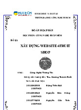 Đề tài: XÂY DỰNG WEBSITE 4FRUIT SHOP | ĐỒ ÁN HỌC PHẦN: CÔNG NGHỆ PHẦN MỀM