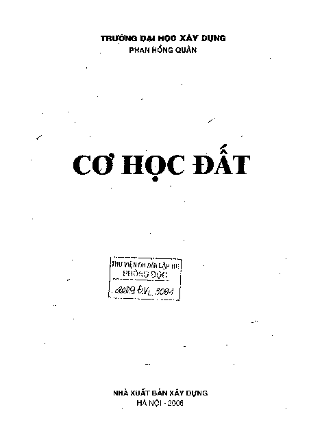 Giáo trình Cơ học đất | Trường Đại học Xây dựng