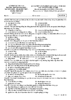 Đề thi thử THPT Quốc gia năm 2023 môn GDCD liên trường THPT Quảng Nam