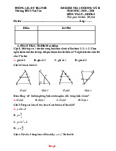 Đề Kiểm Tra Học Kỳ 2 Toán 8 THCS Tài Văn 2025-2026 Có Đáp Án Ma Trận Đặc Tả