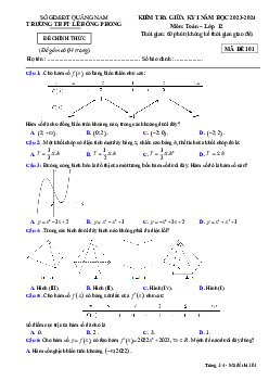 Đề giữa học kì 1 Toán 12 năm 2023 – 2024 trường THPT Lê Hồng Phong – Quảng Nam