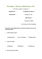 Đề thi giữa kì 1 Tiếng Anh 7 Global Success - Đề 1