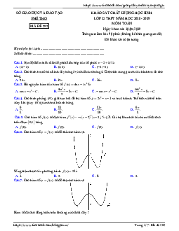 Đề khảo sát chất lượng Toán 12 năm 2018 – 2019 sở GD&ĐT Phú Thọ