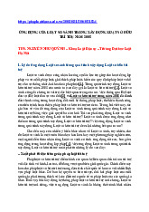 Ứng Dụng Luật So Sánh Trong Xây Dựng Luật Sở Hữu Trí Tuệ 2005 | Môn Luật so sánh - Trường Đại học Luật Hà Nội