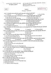 Đề thi vi sinh | Đại học Y Dược