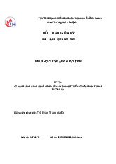 Tiểu luận Kĩ năng giao tiếp nhóm 4 | Kỹ năng giao tiếp | Đại học công nghiệp HCM