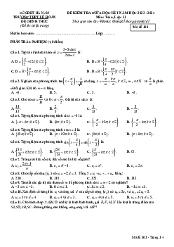 Đề giữa học kỳ 1 Toán 11 năm 2023 – 2024 trường THPT Lê Hoàn – Hà Nam