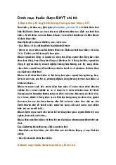 Danh mục thuốc được BHYT chi trả